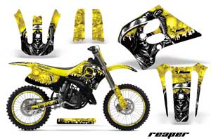 Suzuki RM 250 Dirt Bike Graphic Kit - 1993-1995 Reaper Yellow