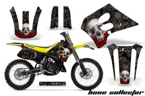 Suzuki RM 125 Dirt Bike Graphic Kit - 1993-1995 Bone Collector Black