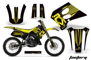 Suzuki RM 125 Dirt Bike Graphic Kit - 1993-1995 Factory Yellow