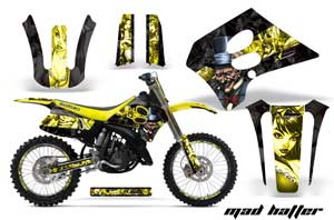 Suzuki RM 250 Dirt Bike Graphic Kit - 1993-1995 Mad Hatter Black