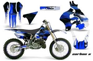 Suzuki RM 125 Dirt Bike Graphic Kit - 1996-1998 Carbon X Blue