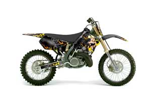 Suzuki RM 125 Dirt Bike Graphic Kit - 1996-1998 Motorhead Mandy Black