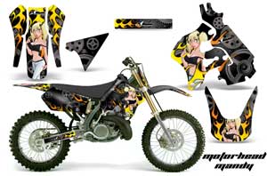 Suzuki RM 125 Dirt Bike Graphic Kit - 1996-1998 Motorhead Mandy Black