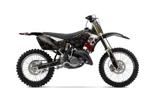 Suzuki RM 125 Dirt Bike Graphic Kit - 2001-2009 Bone Collector Black