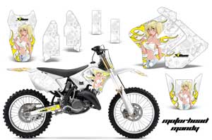 Suzuki RM 125 Dirt Bike Graphic Kit - 2001-2009 Motorhead Mandy White