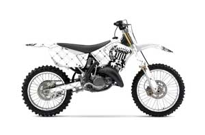 Suzuki RM 250 Dirt Bike Graphic Kit - 2001-2009 Silver Star - Reloaded White