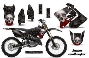 Suzuki RM 125 Dirt Bike Graphic Kit - 2001-2009 Bone Collector Black
