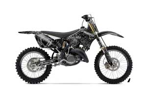 Suzuki RM 125 Dirt Bike Graphic Kit - 2001-2009 Skulls and Hammers Silver