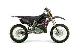 Suzuki RM 250 Dirt Bike Graphic Kit - 1996-1998 Bone Collector Black