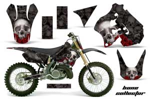 Suzuki RM 250 Dirt Bike Graphic Kit - 1996-1998 Bone Collector Black