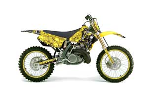Suzuki RM 250 Dirt Bike Graphic Kit - 1996-1998 Reaper Yellow