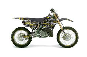 Suzuki RM 250 Dirt Bike Graphic Kit - 1996-1998 Silver Star - Silverhaze Yellow