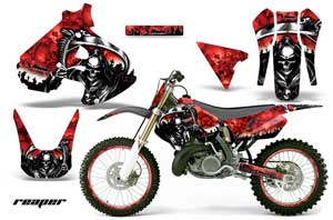 Suzuki RM 250 Dirt Bike Graphic Kit - 1999-2000 Reaper Red