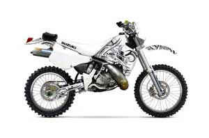 Suzuki RMX 250 Dirt Bike Graphic Kit - 1989-1998 Deaden White
