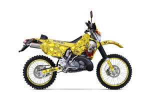 Suzuki RMX 250 S Dirt Bike Graphic Kit - 1996-1998 Bone Collector Yellow