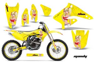Suzuki RMZ 250 Dirt Bike Graphic Kit - 2004-2006 Mandy Yellow