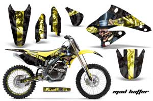 Suzuki RMZ 250 Dirt Bike Graphic Kit - 2004-2006 Mad Hatter Yellow
