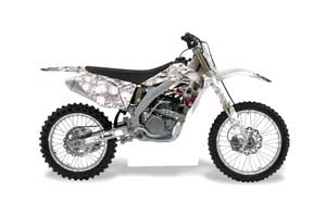 Suzuki RMZ 250 Dirt Bike Graphic Kit - 2007-2009 Bone Collector White