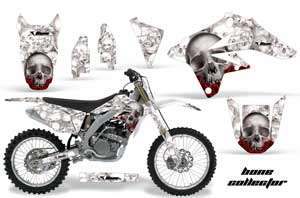 Suzuki RMZ 250 Dirt Bike Graphic Kit - 2007-2009 Bone Collector White