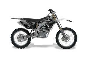 Suzuki RMZ 250 Dirt Bike Graphic Kit - 2007-2009 Skulls and Hammers Silver