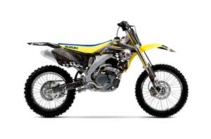 Suzuki RMZ 450 Dirt Bike Graphic Kit - 2005-2006 Checkered Skull Silver