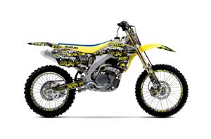 Suzuki RMZ 450 Dirt Bike Graphic Kit - 2005-2006 Silver Star - Silverhaze Yellow