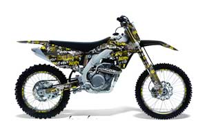 Suzuki RMZ 450 Dirt Bike Graphic Kit - 2008-2016 Silver Star - Silverhaze Yellow