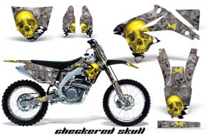 Suzuki RMZ 450 Dirt Bike Graphic Kit - 2008-2016 Bone Collector Yellow