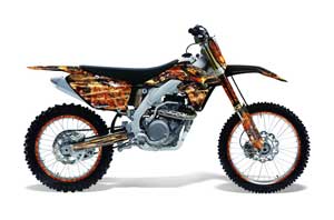 Suzuki RMZ 450 Dirt Bike Graphic Kit - 2008-2016 Firestorm Black