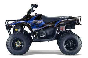 Polaris Trailboss 330 ATV Graphic Kit - 2004-2009 Tribal Flame Blue