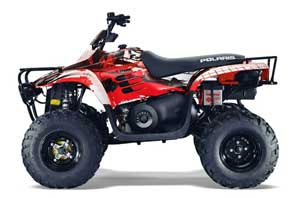 Polaris Trailboss 330 ATV Graphic Kit - 2004-2009 Carbon X Red