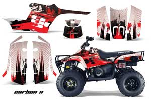Polaris Trailboss 330 ATV Graphic Kit - 2004-2009 Carbon X Red