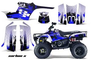 Polaris Trailboss 330 ATV Graphic Kit - 2004-2009 Carbon X Blue
