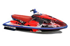 Yamaha Wave Raider Jet Ski Graphic Kit - 1994-1996 Carbon X Red