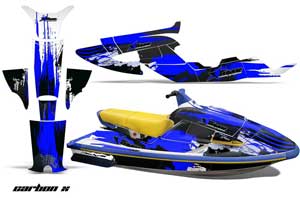 Yamaha Wave Raider Jet Ski Graphic Kit - 1994-1996 Carbon X Blue