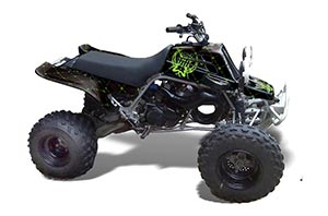Yamaha Banshee 350 (Full Bore Plastics) ATV Graphic Kit - All Years Silver Star - Reloaded Green