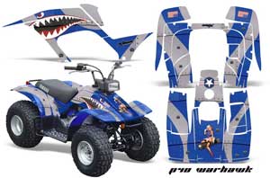 Yamaha Breeze 125 ATV Graphic Kit - 1989-2007 P40 Warhawk Blue