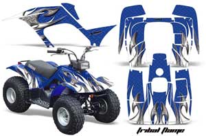 Yamaha Breeze 125 ATV Graphic Kit - 1989-2007 Tribal Flame Blue