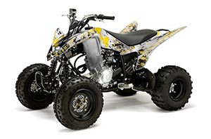 Yamaha Raptor 125 ATV Graphic Kit - 2011-2014 Meltdown Yellow