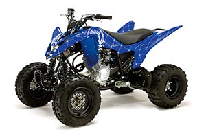 Yamaha Raptor 125 ATV Graphic Kit - 2011-2014 Silver Star - Reloaded Blue