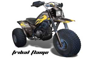 Yamaha Shaft DX 225 - 3 Wheeler ATV Graphic Kit - 1983-1985 Tribal Flame Yellow
