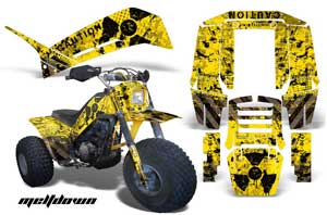 Yamaha Shaft DX 225 - 3 Wheeler ATV Graphic Kit - 1983-1985 Meltdown Yellow