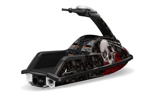 Yamaha Superjet Freestyle Jet Ski Graphic Kit (Round Nose) All Years Bone Collector Black