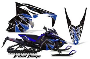 Yamaha Viper SR / SRT / RTX / SE Sled Graphic Kit - 2014-2016 Tribal Flames Blue