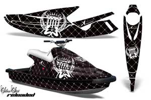 Yamaha Wave Blaster Jet Ski Graphic Kit - 1993-1996 Silver Star - Reloaded Black