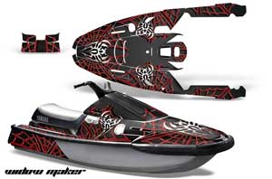 Yamaha Wave Runner 3 Jet Ski Graphic Kit - 1991-1996 Widow Maker Red