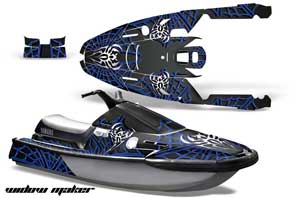 Yamaha Wave Runner 3 Jet Ski Graphic Kit - 1991-1996 Widow Maker Blue