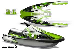 Yamaha Wave Runner 3 Jet Ski Graphic Kit - 1991-1996 Carbon X Green