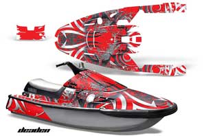 Yamaha Wave Runner 3 Jet Ski Graphic Kit - 1991-1996 Deaden Red