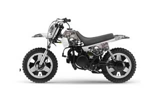 Yamaha PW50 Dirt Bike Graphic Kit - 1990-2022 Checkered Skull Silver